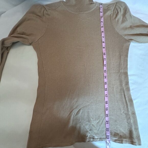Adec 2 sz L‎ Turtleneck Silk Cotton Cashmere Long Puff Sleeve Sweater Pullover - Picture 8 of 8